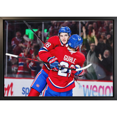 Lane Hutson Montreal Canadiens 2026 NHL Playoffs OT Game-Winning Goal - Framed Canvas Wall Art, 20x29 NHL Decor