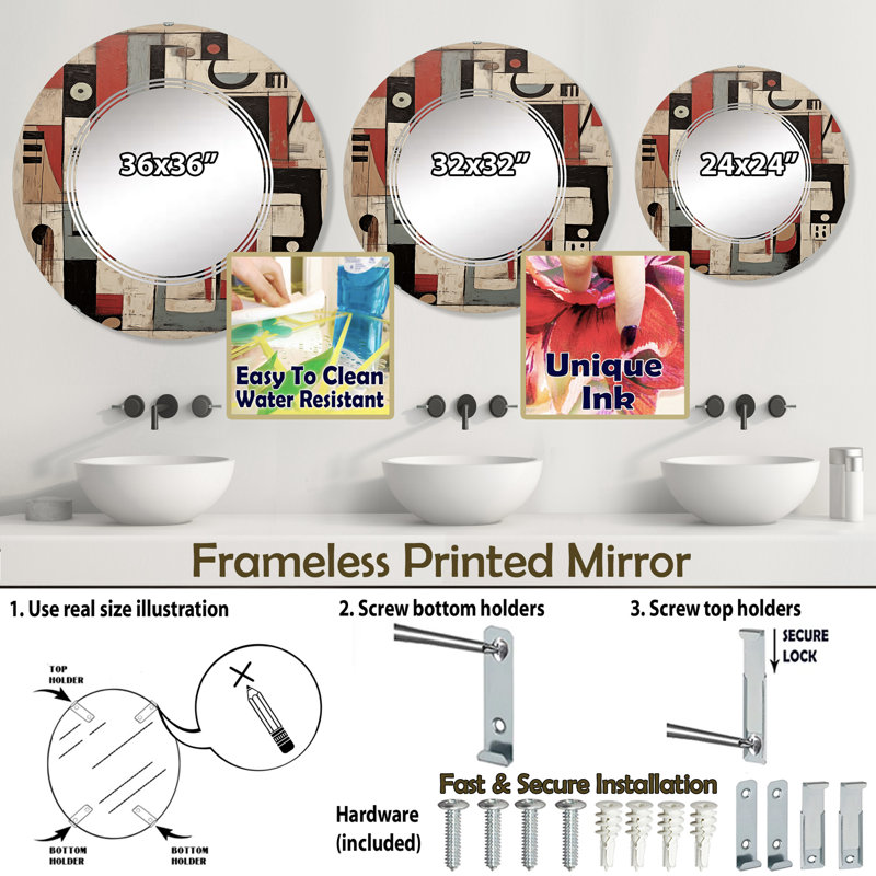Miroir mural Marineth, 24 po x 24 po