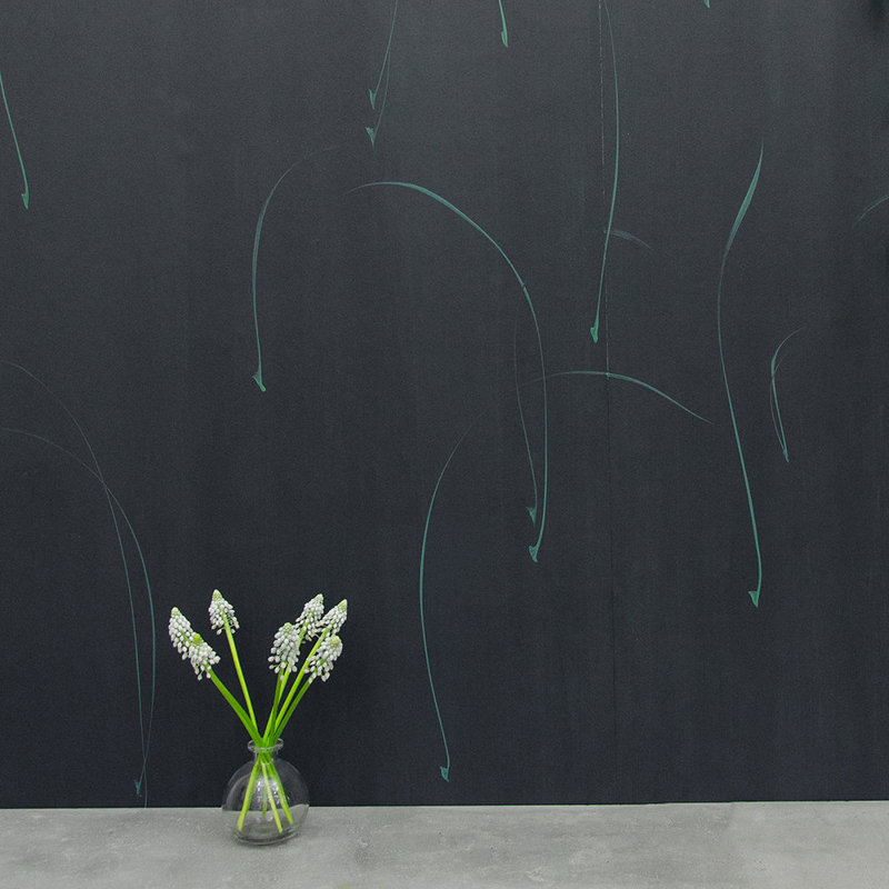 Panneau de papier peint Ethérios Midnight, L 26 po x L 108 po, Vert / bleu foncé