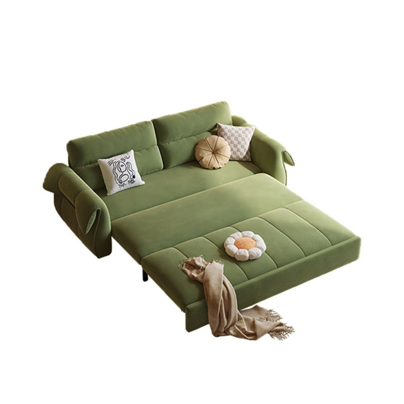 Canapé-lit modulaire en velours vert avec rangement, H 35,43 po x l 78,74 po x P 31,5 po, 2