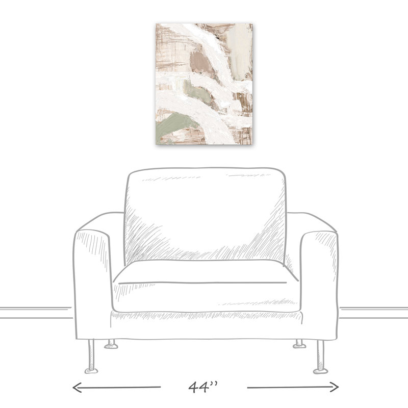 Neutral Abstract Texture Print On Canvas, 20" H x 16" W x 1.25" D