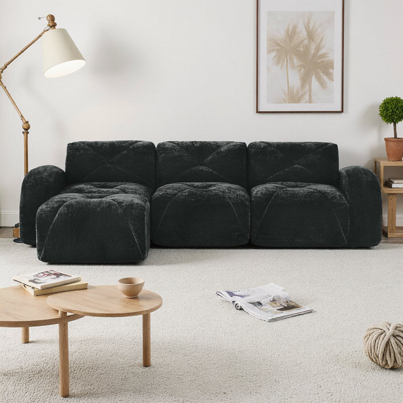 Canapé modulaire Velvet Cloud, 3, Brun