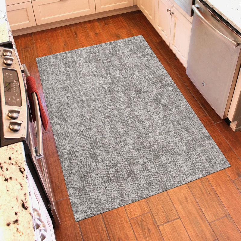 Tapis de cuisine à profil bas «Un-Rug in Distress» par Matterly, Rectangle 4 pi x 6 pi