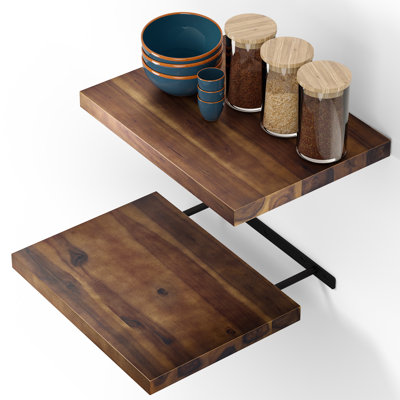 Acacia Wooden Floating Shelves For Wall
