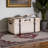 Iridium Storage Trunk in Vintage Weathered White Canvas, 15.83" H X 31.56" W X 15.93" D