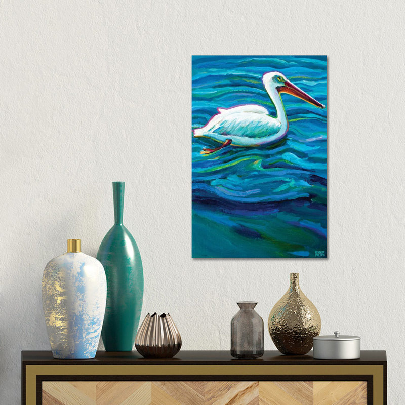 Swimming Pelican 1 Piece Wrapped Canvas Wall Art, 45.72 cm H x 30.48 cm W