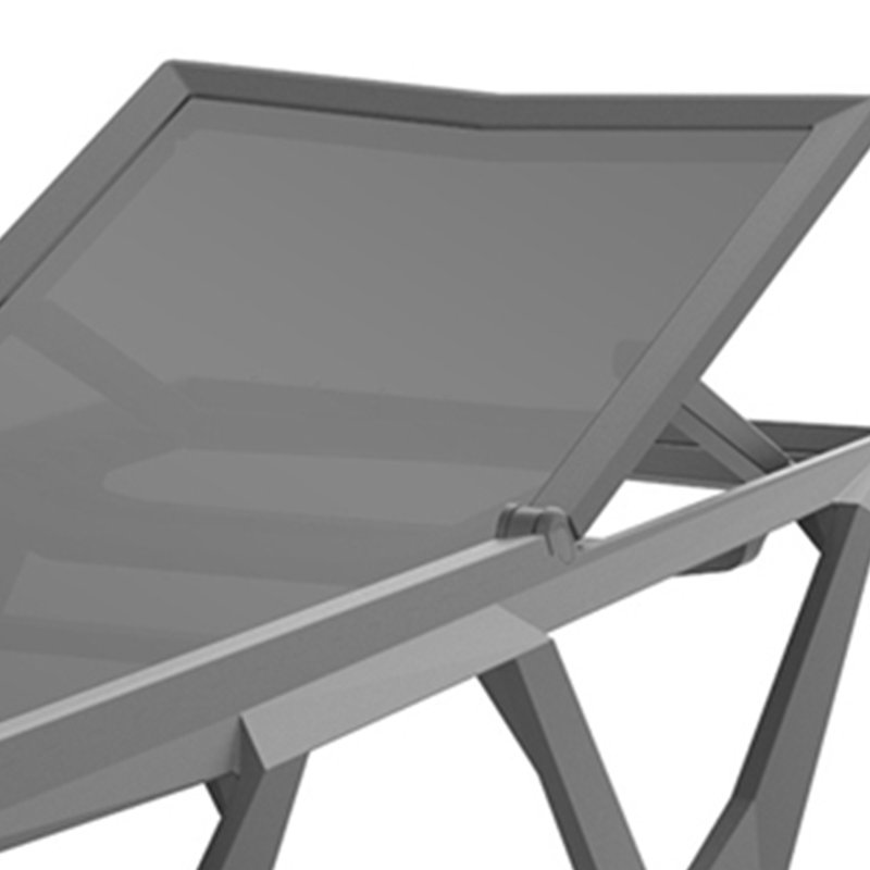 Méridienne d'extérieur réglable en aluminium, Noir