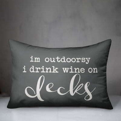 Drink Wine on Decks Outdoor Rectangular Pillow Cover & Insert