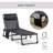 Reclining Chaise Lounge Chair, Portable Sun Lounger, Folding Camping Cot, With Adjustable Backrest And Removable Pillow, For Patio, Garden, Beach, Black-1328039424