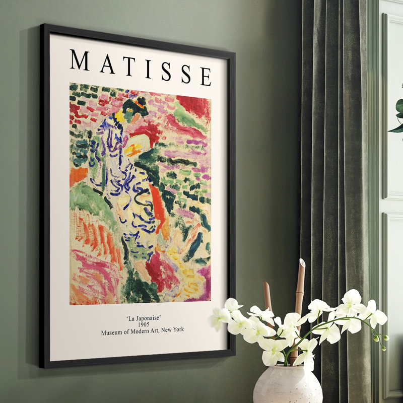 Matisse CCIII Framed Print - Solid Wood, 20" H x 16" W, Black