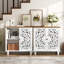 Armoire décorative avec portes, armoire de rangement avec pieds en bois massif et tablette réglable, buffet pour le salon, le vestibule, la salle à manger, la chambre à coucher, blanc-722246257