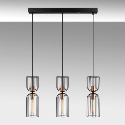 Luminaire suspendu géométrique à 3 lumières pour îlot de cuisine Chittenden