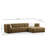 Stylish Corner Sofa, Khaki Fabric, 118 x 59 x 28.3 inches | Beech Wood & Chipboard Frame, 100% Polyester, 28 DNS Foam for Comfort | Fixed Cushions, Dry-Cleanable, Perfect for Living Room & Family Spaces-90667796-90667795