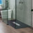 59/60" W x 31.5" D Solid Surface Shower Base, Non-Slip, Low-Profile, Curbless, Wheelchair Accessible-87073666-87073665