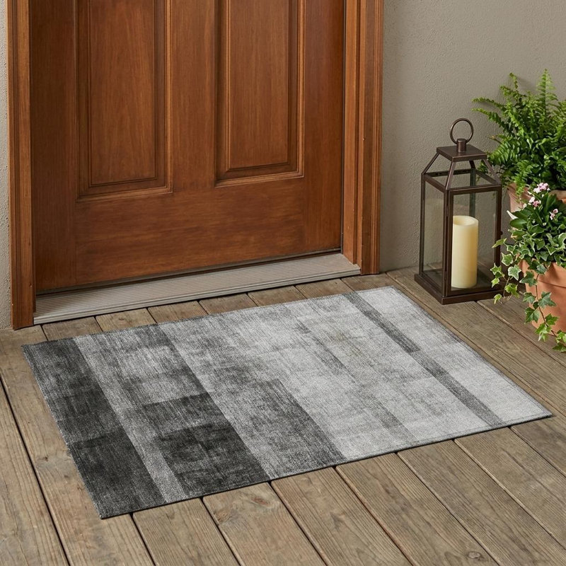Tapis intérieur gris antidérapant lavable 2 pi x 3 pi 2 po x 3 pi