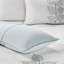 Courtepointe 6 pièces avec imprimé floral bleu blanc, double / grand, microfibre, taies décoratives brodées à la décoloration, accent élégant