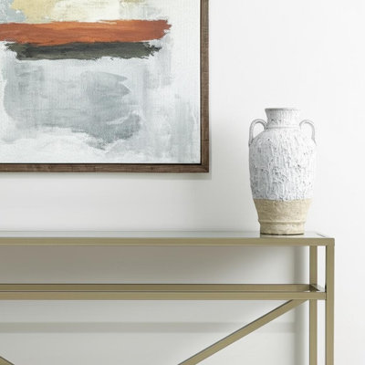 Urne terre cuite 16 po beige et ivoire Amphora