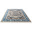 Tapis gris et bleu en laine Oushak - Tapis oriental rétro noué à la main-1296533384