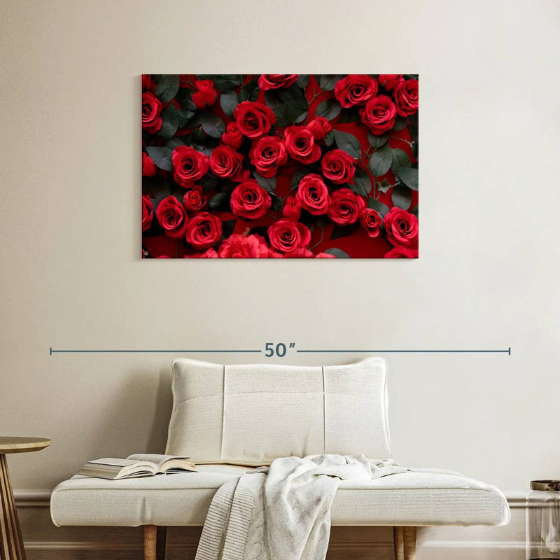 Roses rouges artificielles Harnek, H 24 po x l 36 po