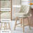 25.6" Swivel Bar Stools Set Of 2, Counter Height Barstools With Back, Linen Fabric Upholstered Bar Stools, Modern Barstools Wood Legs For Kitchen Island Dining Room Bar-41674081-41674111