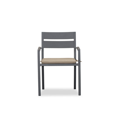 Vivant Aluminum Outdoor Dining Armchair with Cushion -  Joss & Main, 7B5E3903BB89430BAD9AA428E28E21D2