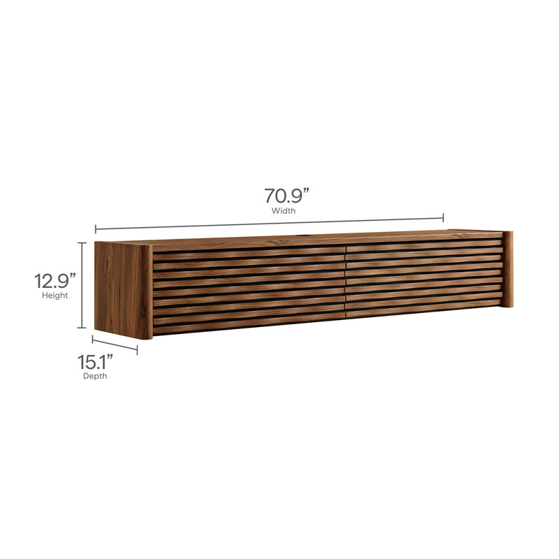 Emric Wave 71" Wall-Mounted Tv Cabinet
