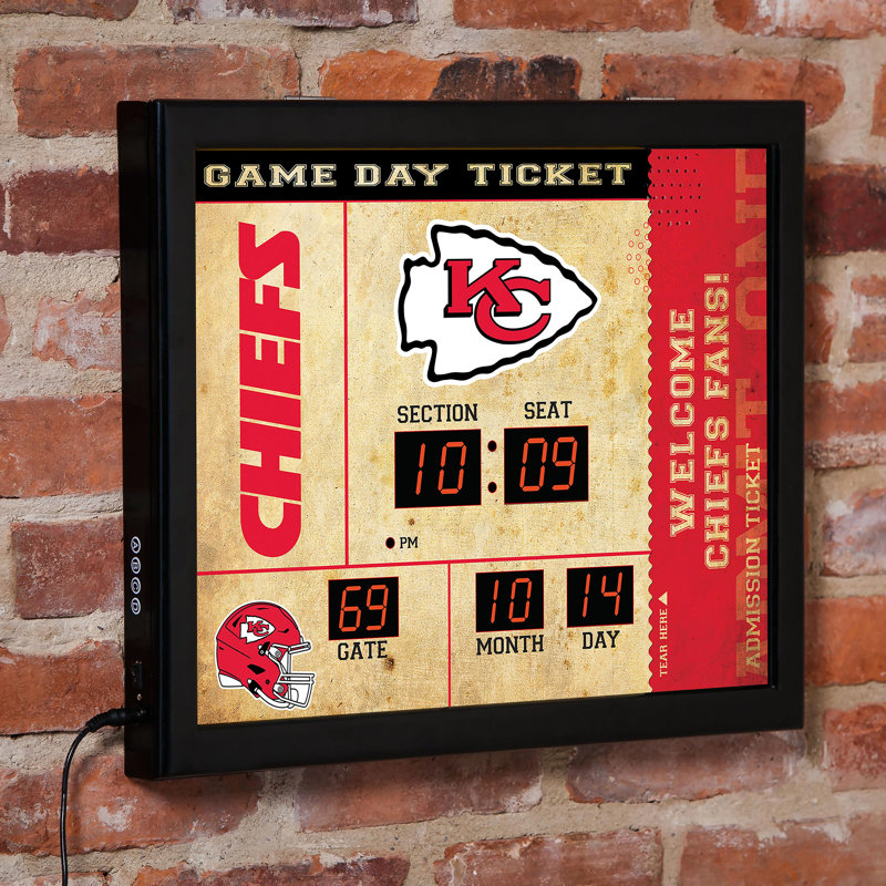 Horloge murale Arizona Cardinals Bluetooth, Sport Team Arizona Cardinals, Brun clair / noir / rouge