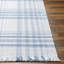 Tissu écossais tissé à la main à plat recyclé Cay P.E.T. Tapis bleu / blanc-439389025