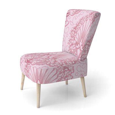 Chaise d'appoint rembourrée Pink Damask