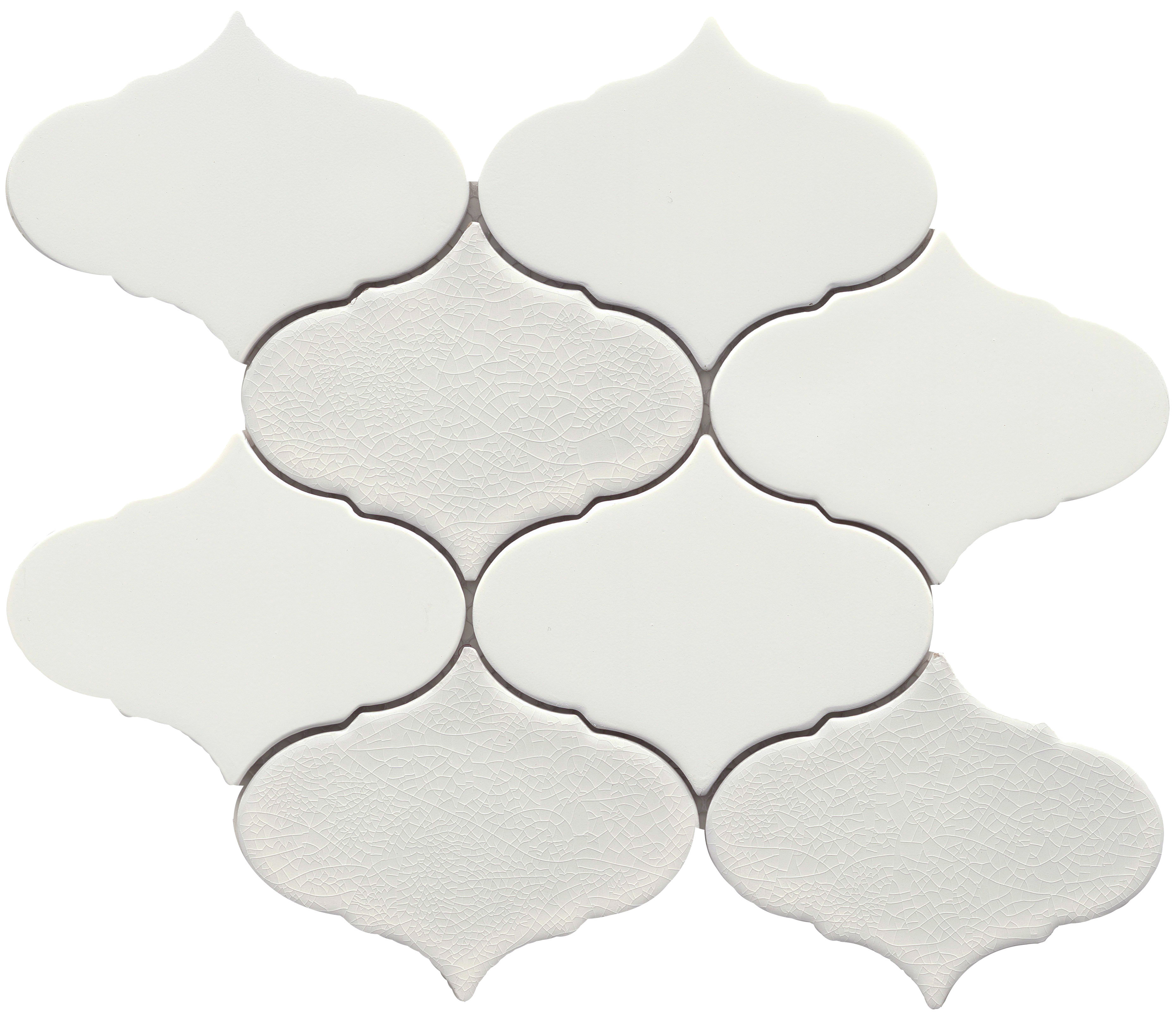 Emser Tile Retro™ Pearl 9" x 10" Porcelain Arabesque Mosaic Tile Wayfair