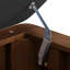 Banc de rangement avec repose-pieds en bois d'hévéa massif de 50,8 pouces avec siège en lin-244923802