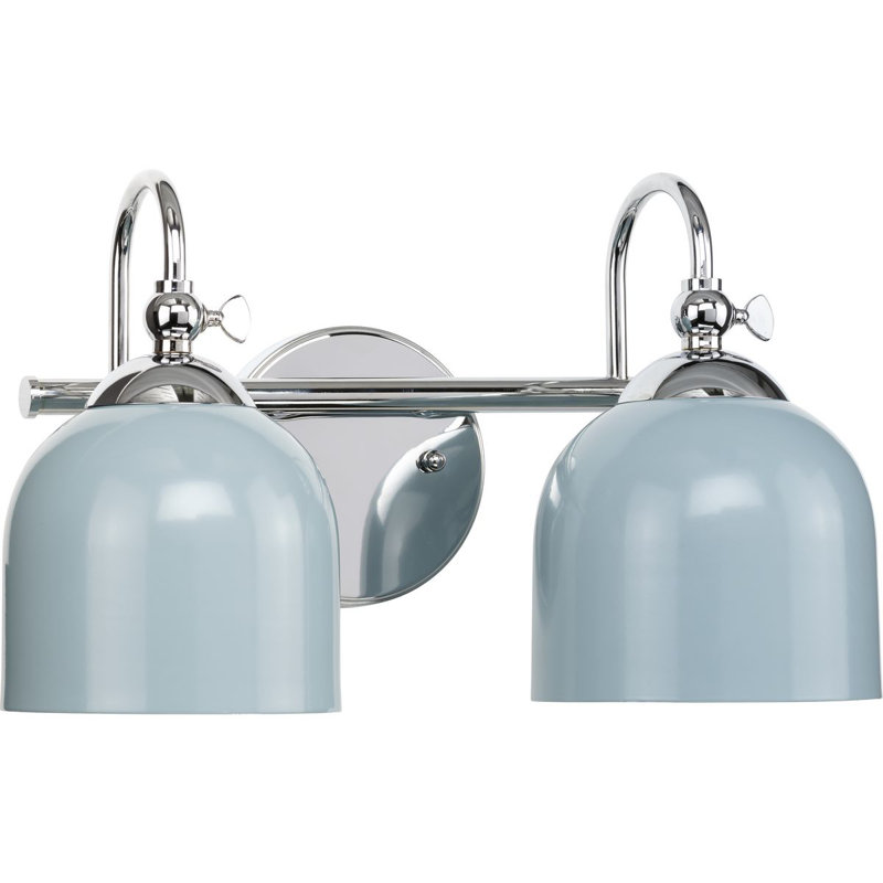 Éclairage pour salle de bain 2 lumières à abat-jour en métal Anitra, Bleu