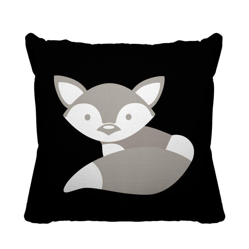 Coussin , Noir, H 17 po x l 17 po, Carré