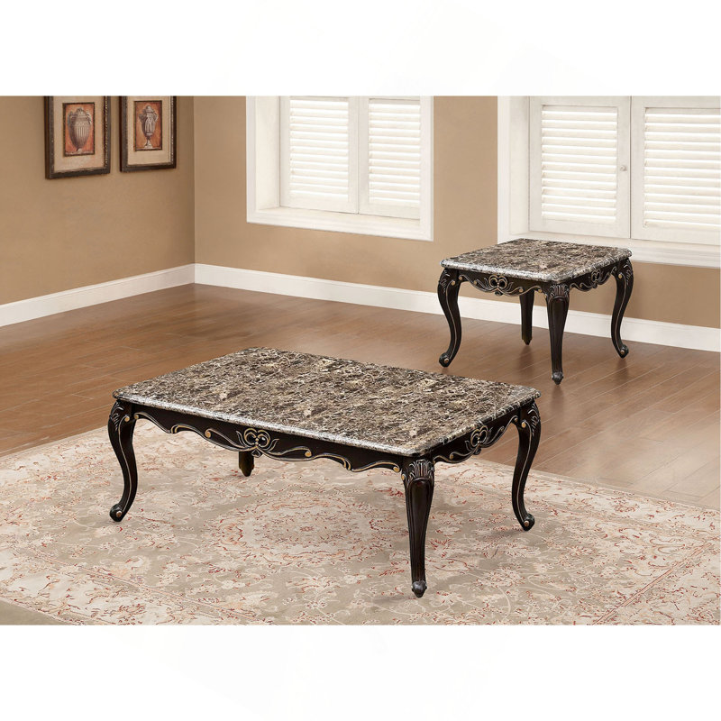 Ensemble de tables basses de style transitionnel 1X Table de bout 1X