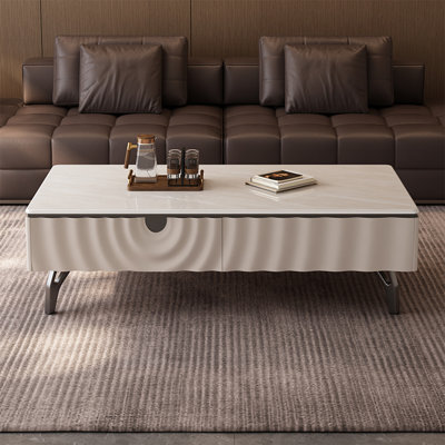 Rectangular supercrystalline coffee table