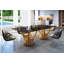 Acacia Glass Double Pedestal Dining Table-1335765452