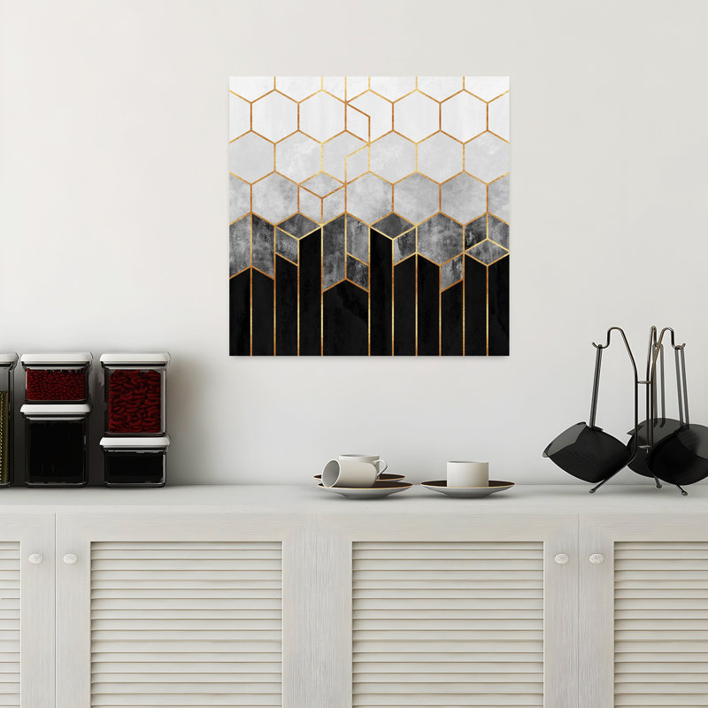 Art contemporain abstrait géométrique, H 18 po x l 18 po