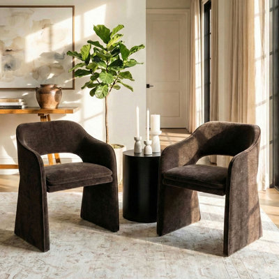 Upholstered Chenille Accent Armchair