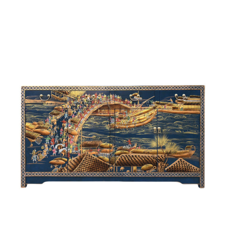 Classical Decorated Porch Cabinet 62.9'' Sideboard