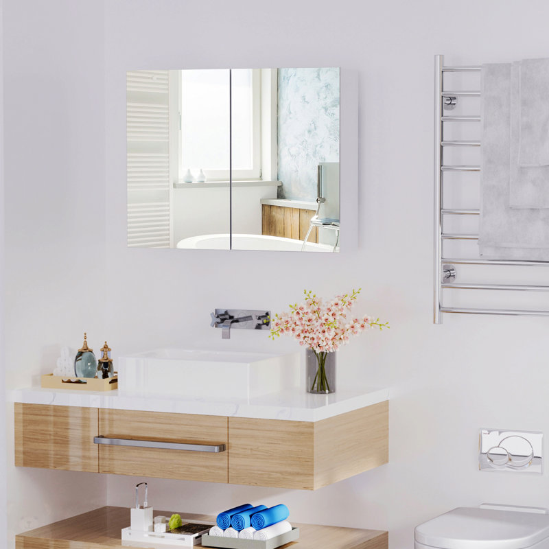 Miroir de salle de bain mural à double porte Riaz