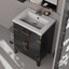 Meuble-lavabo en chêne noir 24 po X 18 po, comptoir en acrylique, robinet et armoire de salle de bain avec miroir