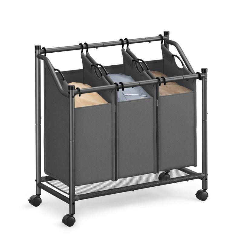 Rolling Laundry Hamper, Slate Grey