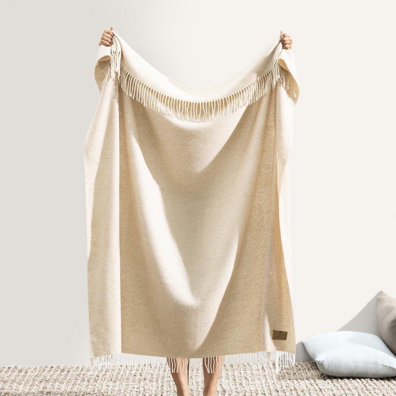 Juno Cashmere/Lambswool Throw, Navy