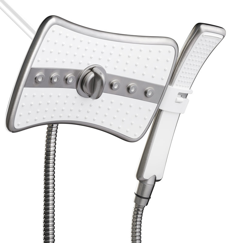 Massage/Jet Dual Shower Head, Titanium Silver