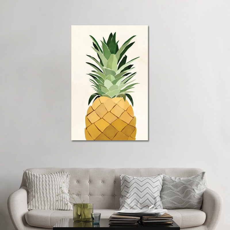 Pineapple Single par Bria Nicole - impression d'art graphique, H 48 po x l 32 po x P 1,5 po, Toile tendue, Pas de tapis