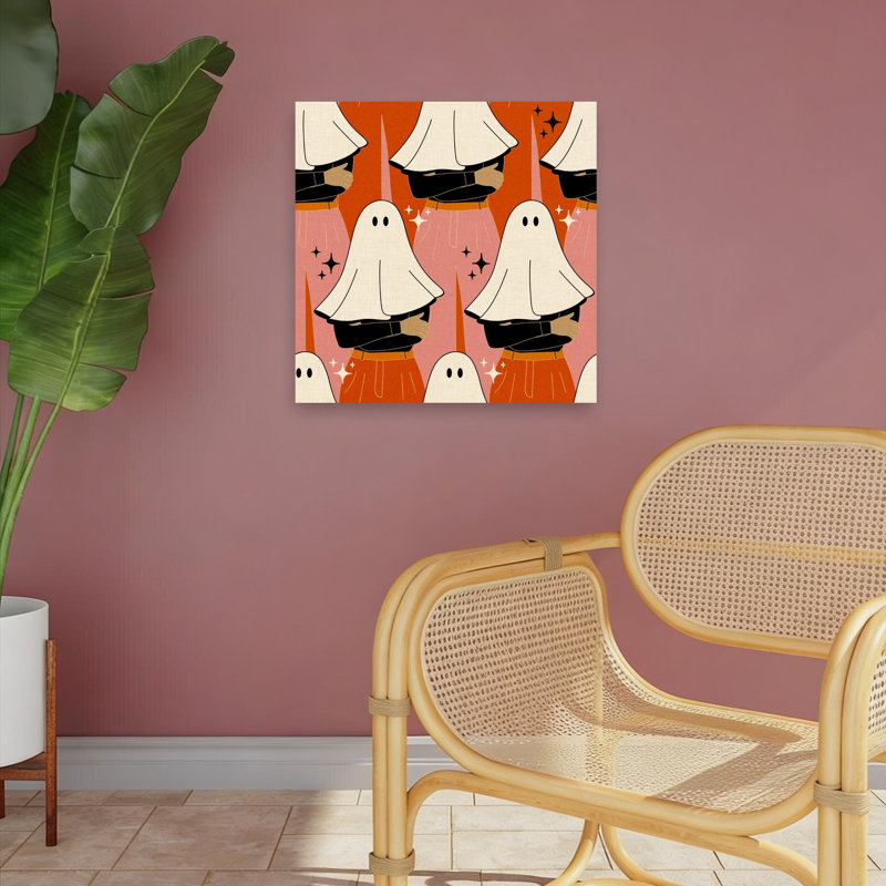 «Chic Ghostly», motif d'art abstrait abstrait contemporain contemporain, H 18 po x l 18 po