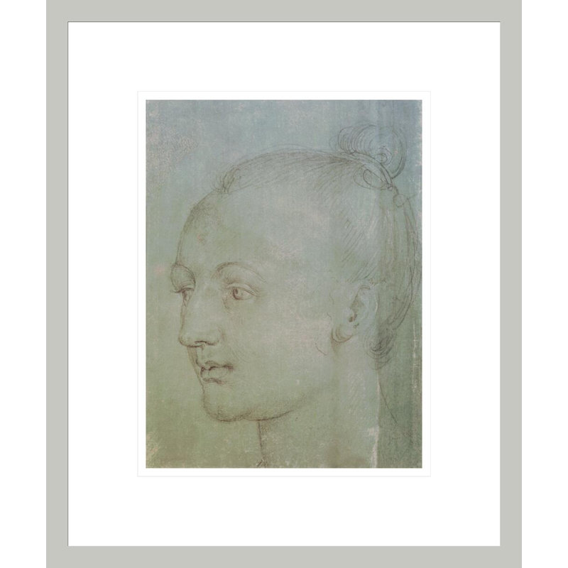 Tête d'une jeune femme par Albrecht Dürer, H 16,41 po x l 13,75 po