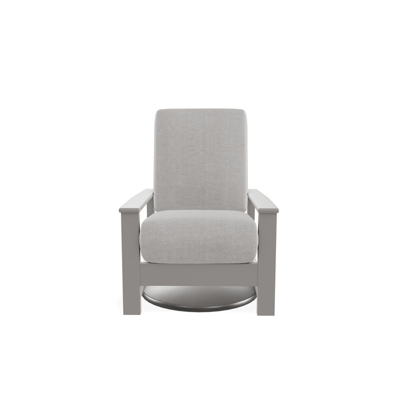 Leeward Marine Grade Polymer Deep Seating Cushion Swivel Hidden Rocker, Warm Gray, Charter Silk