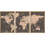 «World Map Sepia Global Country», ensemble de 3 reproductions sur toile-87392697-119399990-87392698