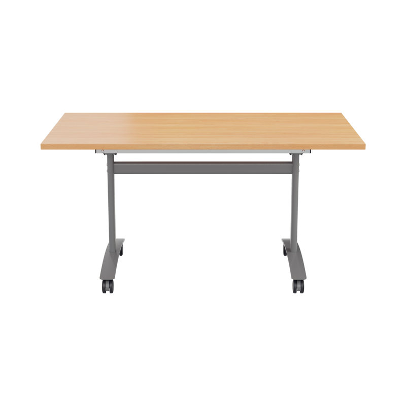 Buariki Rectangle Flip Top Modular Training Table with Casters, Beech, 72cm H x 120cm W x 80cm D